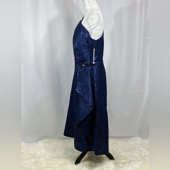 Teri Jon by Rickie Freeman Embellished One-Shoulder Midi-Dress size 18 - Picture 10 of 16